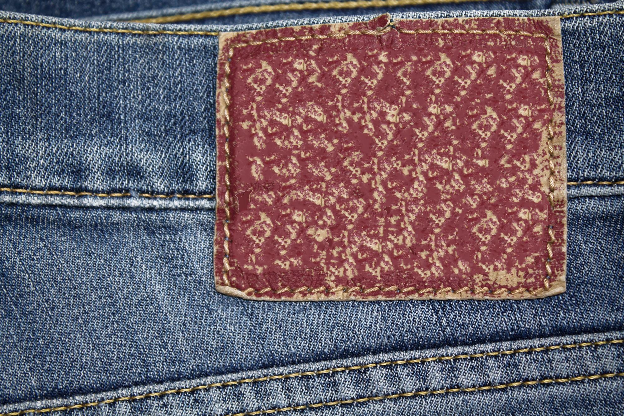 Detailed embroidered patch on denim